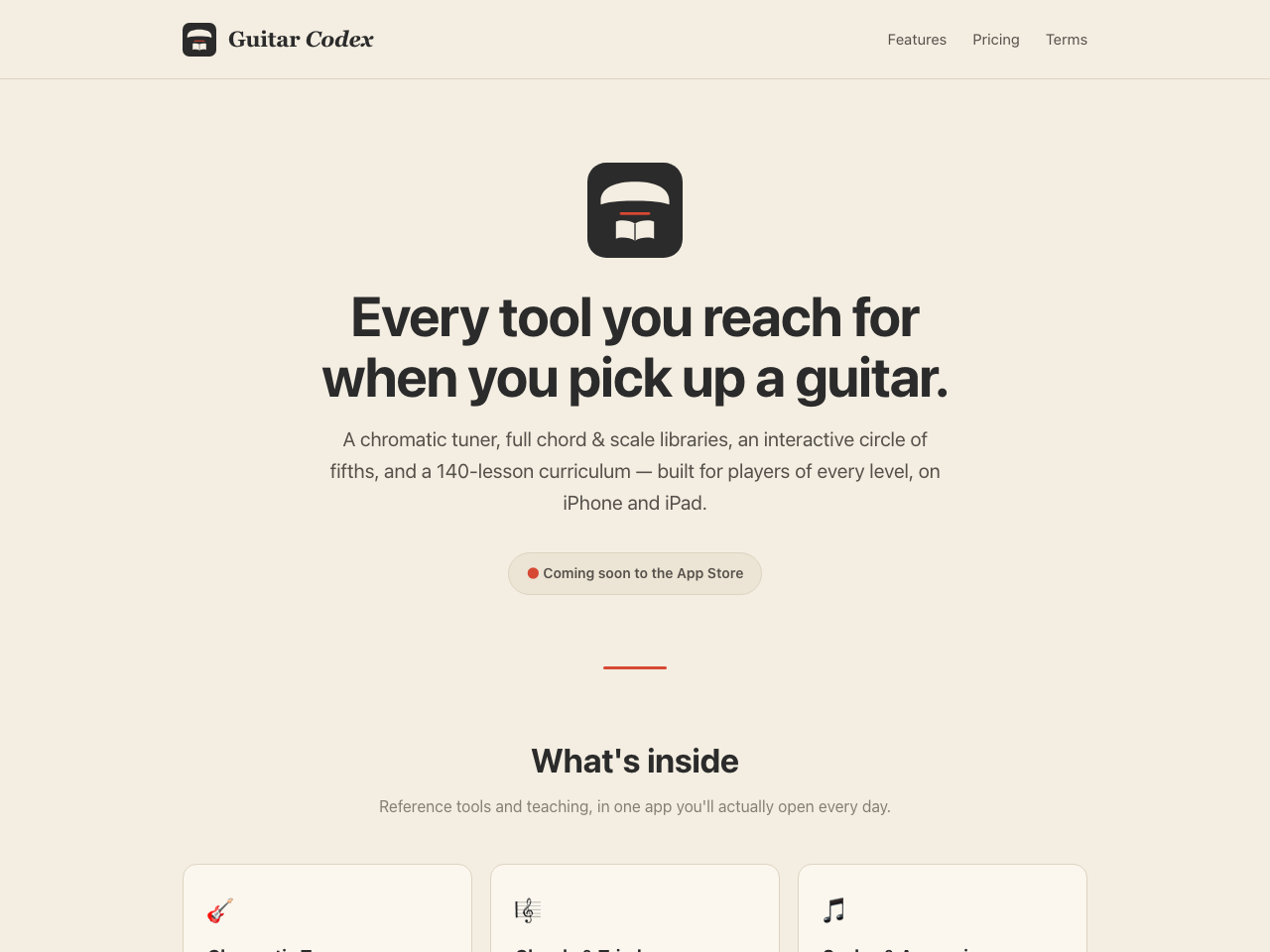 Guitar Codex — the guitar companion app